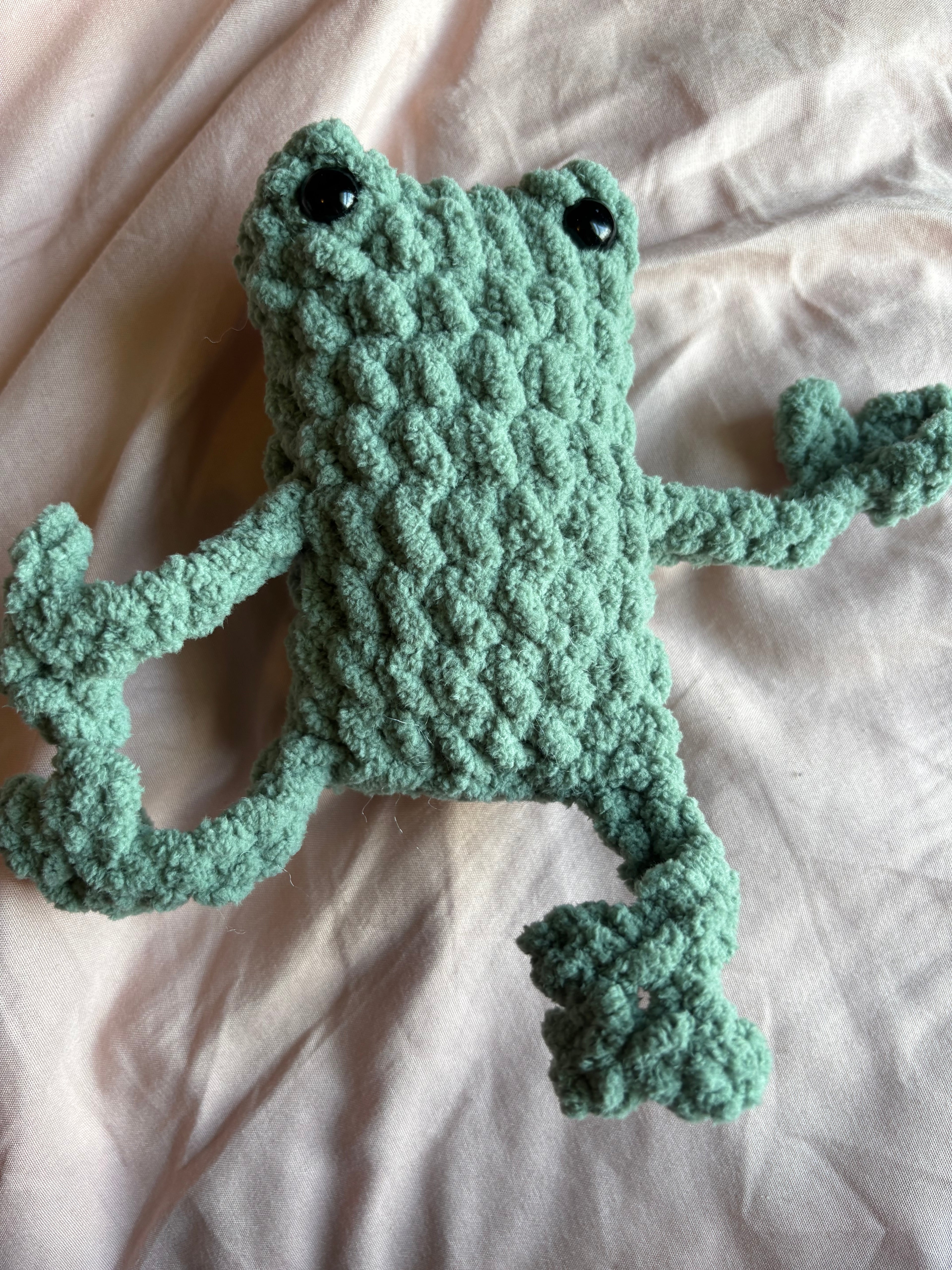 Leggy frog crochet plush